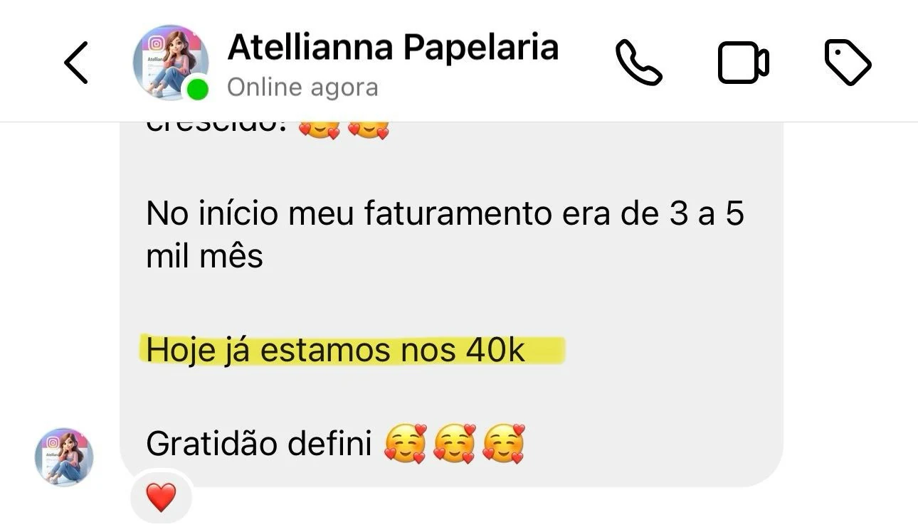 Print do depoimento de @atellianna